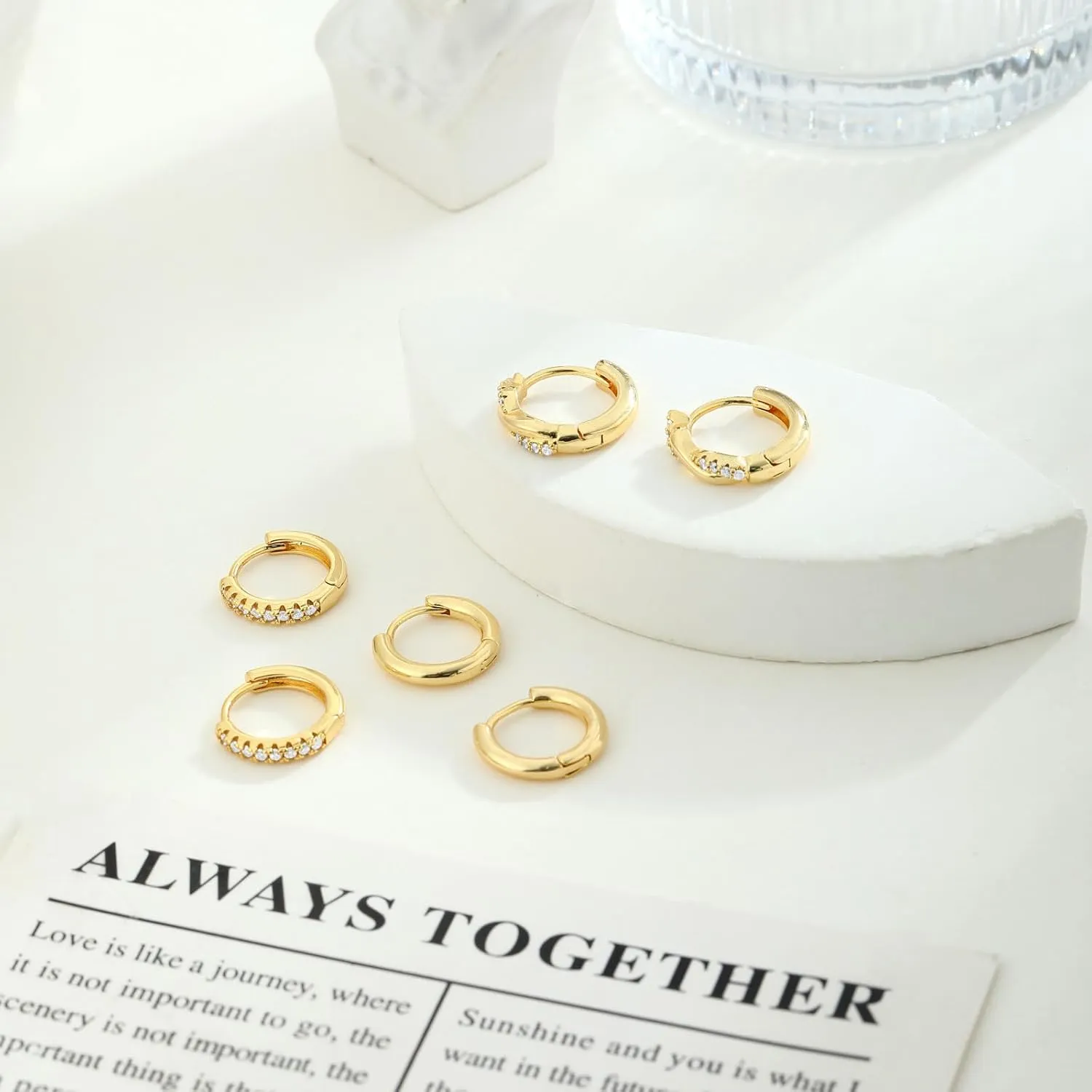 Small Gold Huggie Hoop Earrings for Women Hypoallergenic 14K Gold Plated Stack Trendy Earrings, Dainty Lightweight Everyday Jewelry