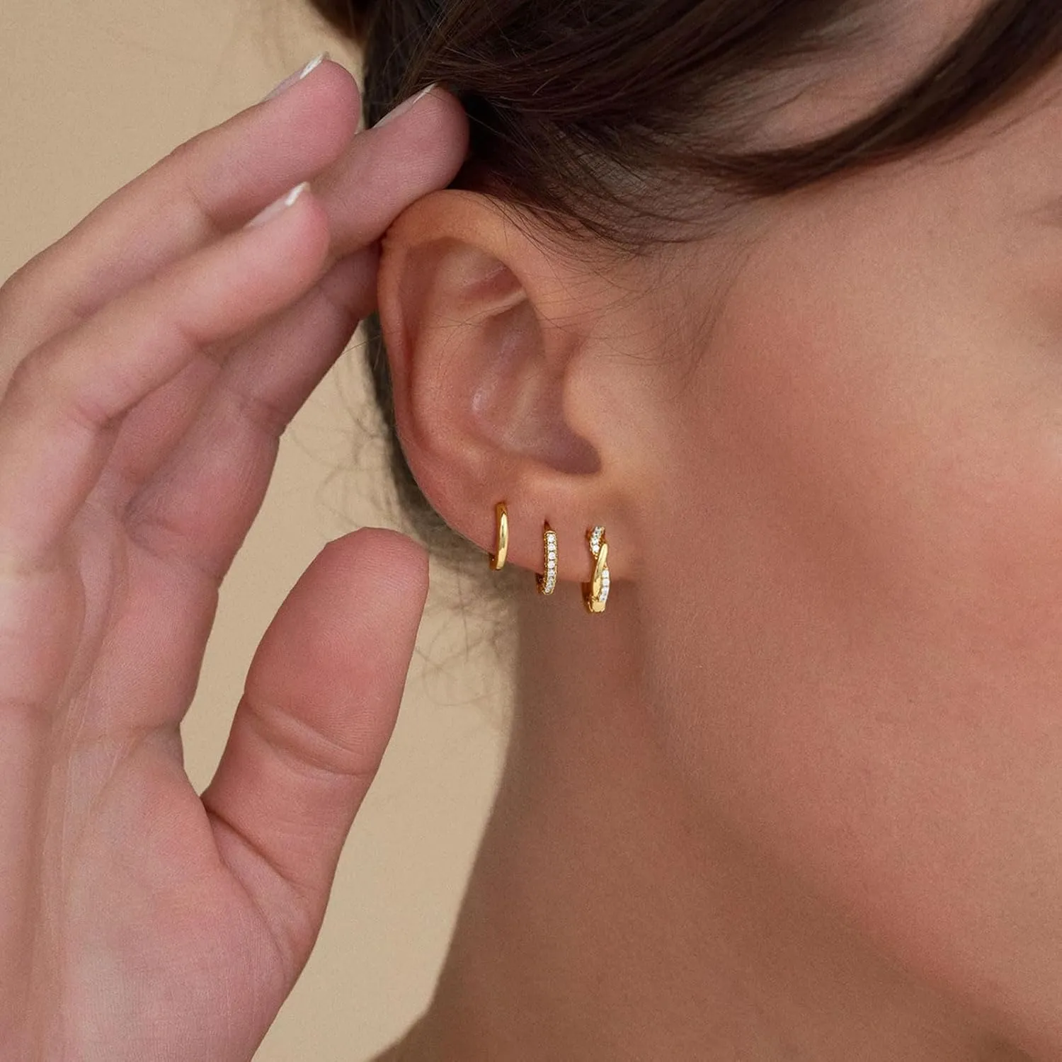 Small Gold Huggie Hoop Earrings for Women Hypoallergenic 14K Gold Plated Stack Trendy Earrings, Dainty Lightweight Everyday Jewelry