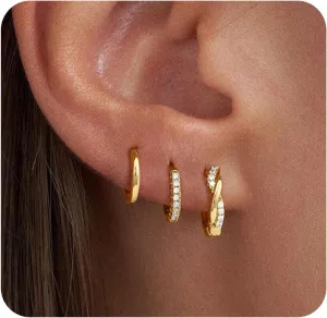 Small Gold Huggie Hoop Earrings for Women Hypoallergenic 14K Gold Plated Stack Trendy Earrings, Dainty Lightweight Everyday Jewelry