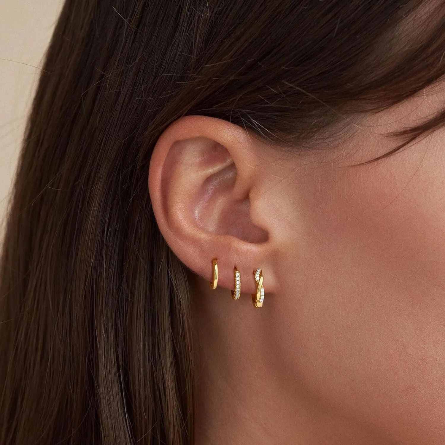 Small Gold Huggie Hoop Earrings for Women Hypoallergenic 14K Gold Plated Stack Trendy Earrings, Dainty Lightweight Everyday Jewelry