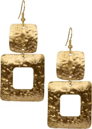 Square Hammered Earring for Women
