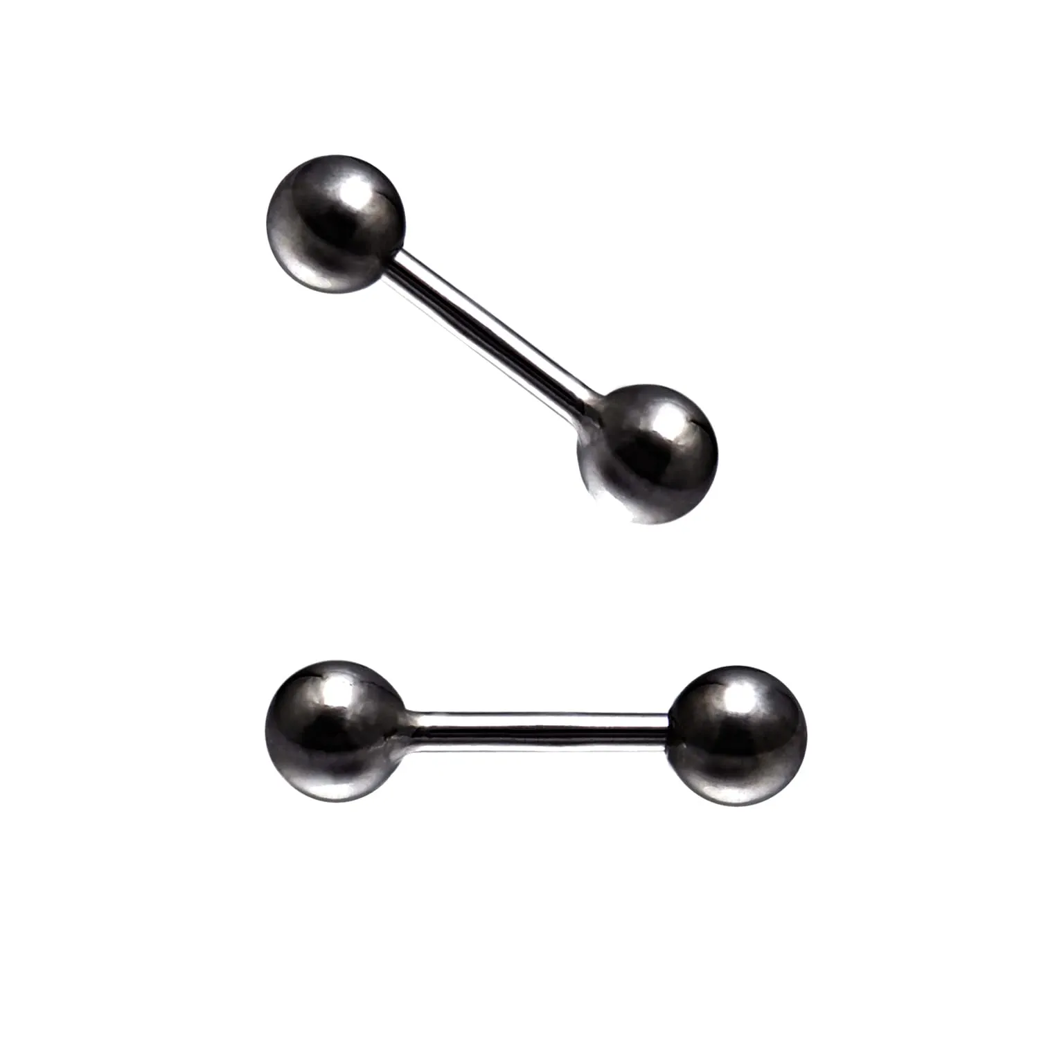 Sterling Silver Straight Barbell Piercing Earrings 3 MM Screw Ball Studs, Black Gold Plated
