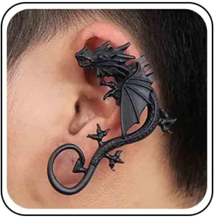 Vintage Dragon Ear Cuff Earrings Ancient Dragon Cartilage Earrings Dragon Clip On Cuff Earrings Gold Dragon Ear Wrap Earrings Jewelry for Women (Gold)