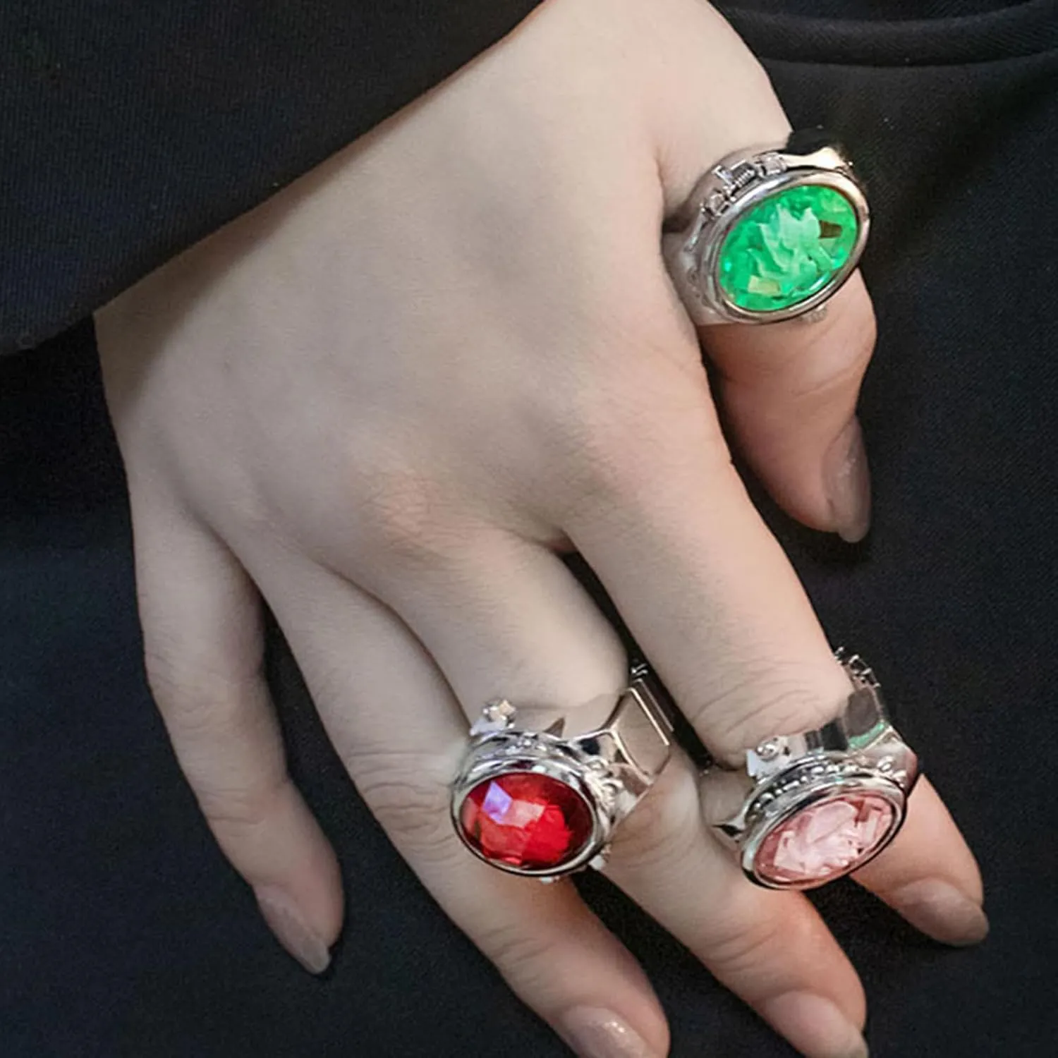 Vintage Finger Watch Elastic Strap Alloy Watches Couple Rings Jewelry Clock Retro Watch Rings for Women Men