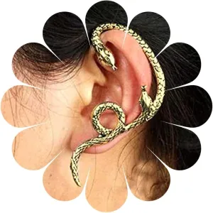 Vintage Snake Ear Cuff Earrings Snake Cartilage Earrings Animal Clip On Ear Cuff Earrings Gold Serpent Ear Wrap Earrings for Women