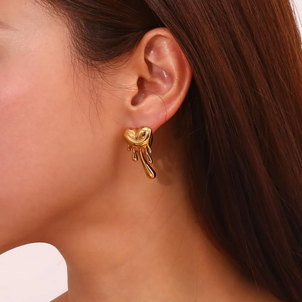 ZIRPEARA 18K Gold Plated Stainless Steel Earrings for Women - Various Shapes - Non Tarnish, Waterproof, Hypoallergenic - Elegant Gold Hoop & Stud Earrings